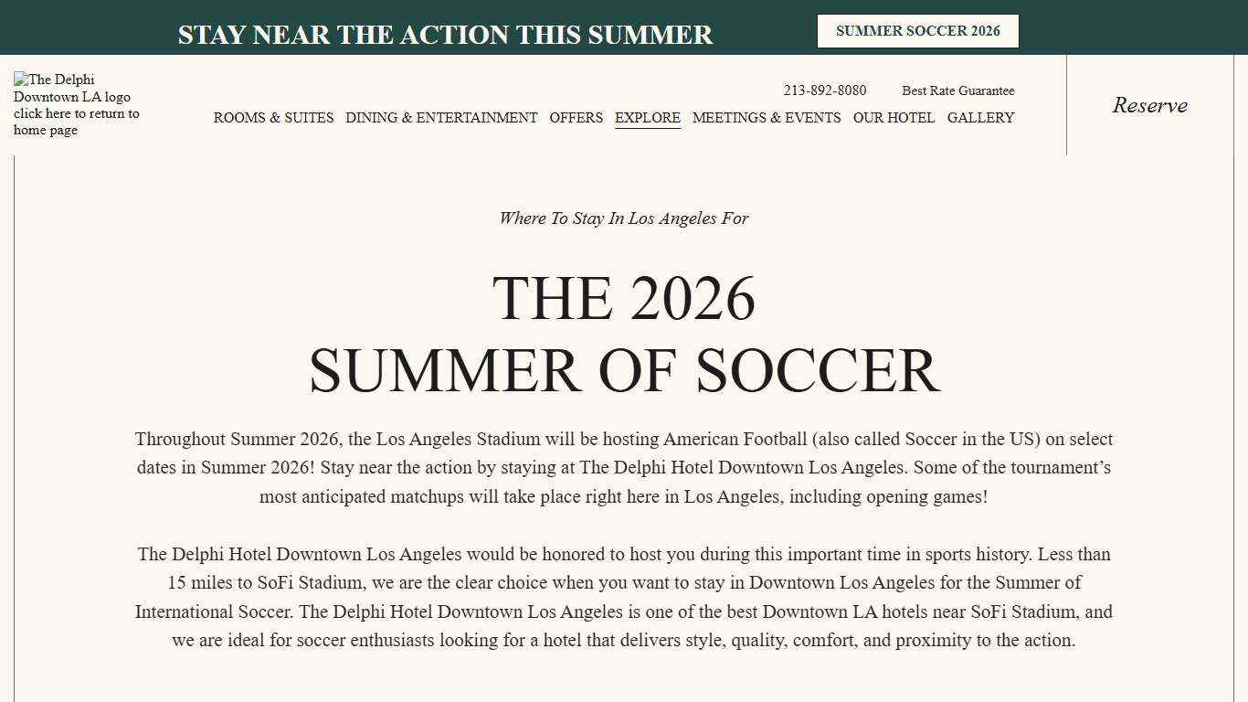 Summer Soccer 2026 - The Delphi Downtown LA